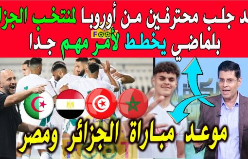 الإعلام المصري  مدرب المنتخب الجزائري بلماضي يخطط لأمر مهم وموعد مباراة الجزائر ومصر المغرب وتونس