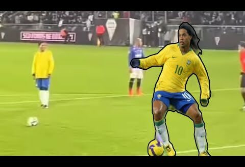 رونالدينيو ردة فعل الجماهير بعد هدف الاسطورة 🔥